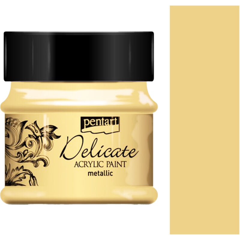 foto del prodotto pentart delicate vernice acrilica metallizzata lucida per decoupage 50ml oro