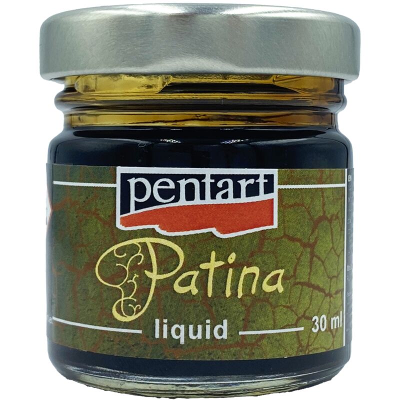 foto del prodotto pentart patina di invecchiamento 30ml bitume metallo liquido effetto vintage antico