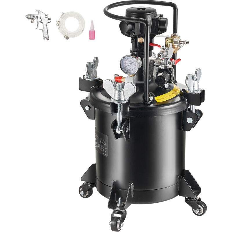 foto del prodotto pentola a pressione per vernice spray, 10l 2.5 gal, serbatoio a pressione con agitazione automatica, pressione regolabile 70 psi mophorn