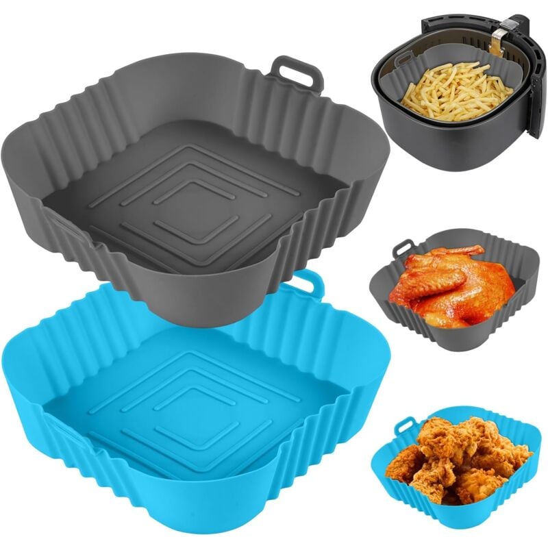 foto del prodotto pentola in silicone per friggitrice ad aria, 2 pezzi da 7,8 pollici in silicone per friggitrice ad aria, fodera in silicone per friggitrice ad aria,