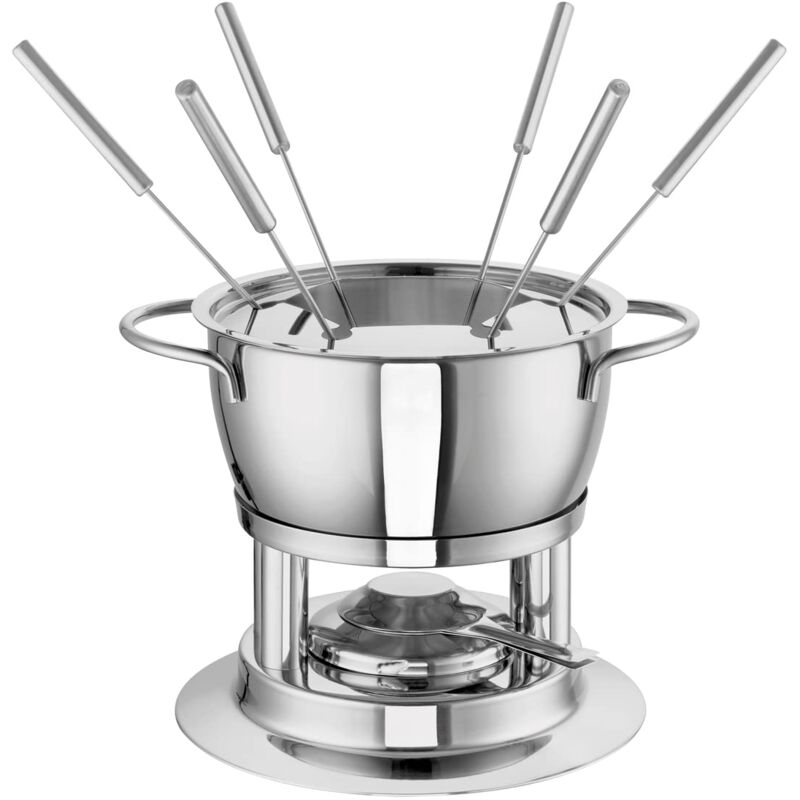 foto del prodotto pentola per fonduta fiona grezza in acciaio inox, con un volume di 2,20 l, dimensioni 18 cm, 208271 18, argento