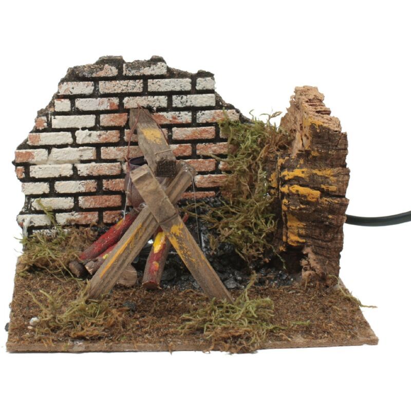 foto del prodotto pentola su fuoco lampada effetto fiamma 15x10 cm 11748