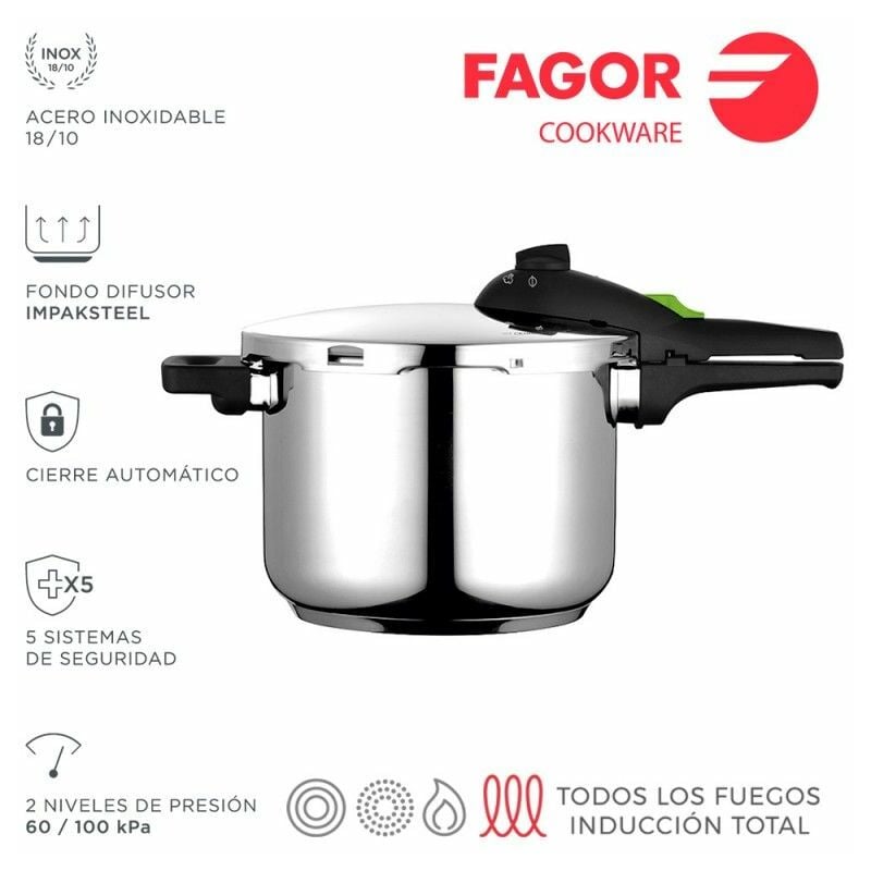 foto del prodotto pentola super fast rapid 4l acciaio 18 10 fagor 23x11,5cm