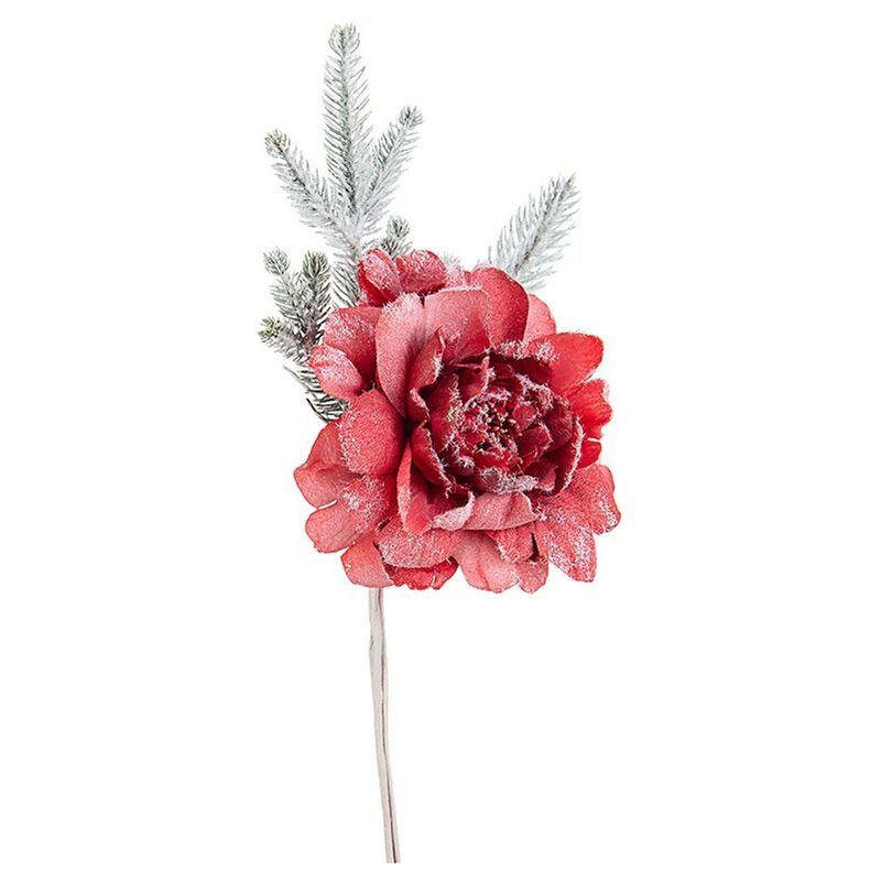 foto del prodotto peonia lynda rosso decorazione natalizia h32 cm