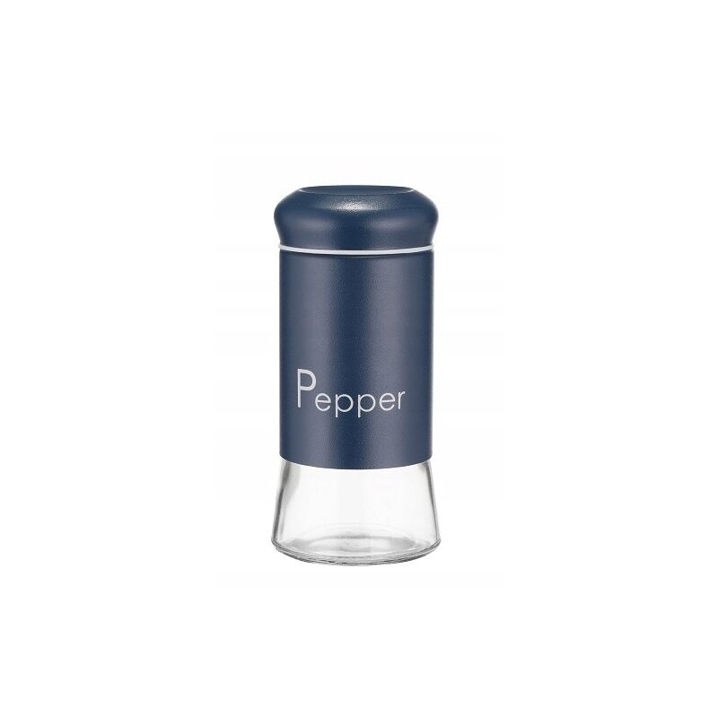 foto del prodotto pepe shaker 150 ml, dispenser per spezie in plastica e vetro con coperchio ermetico, accessorio da cucina blu navy kadax