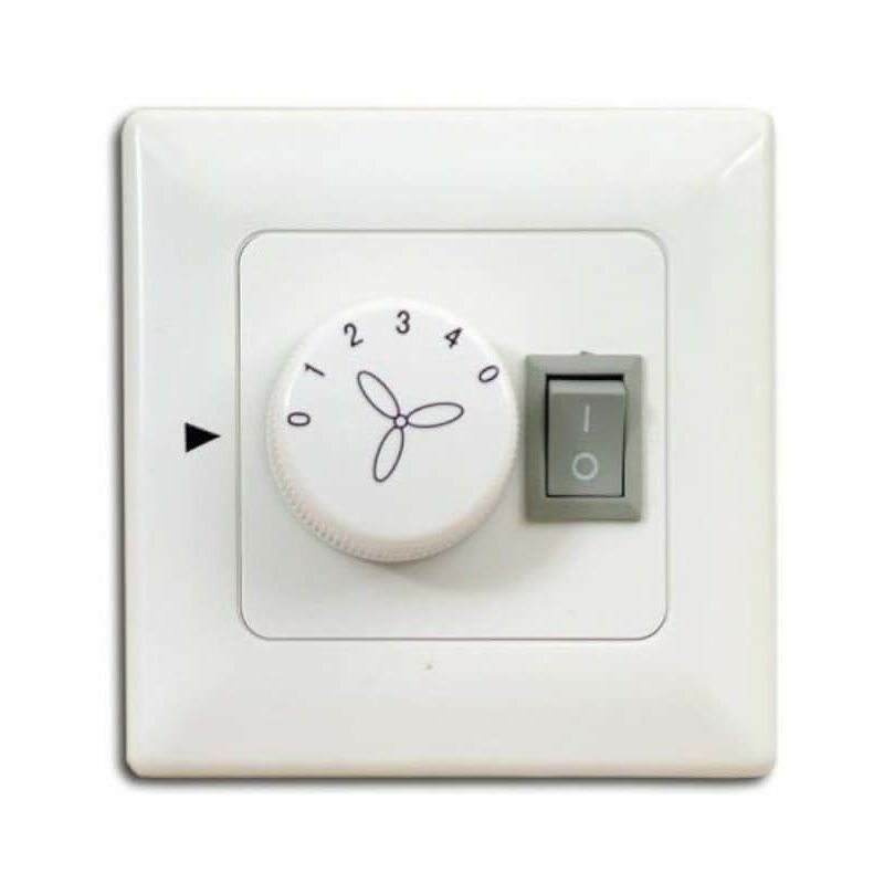 foto del prodotto pepeo gmbh 85975 interruttore a muro per ventilatori da soffitto con luce, montaggio apparente, illuminazione max. 400 watt