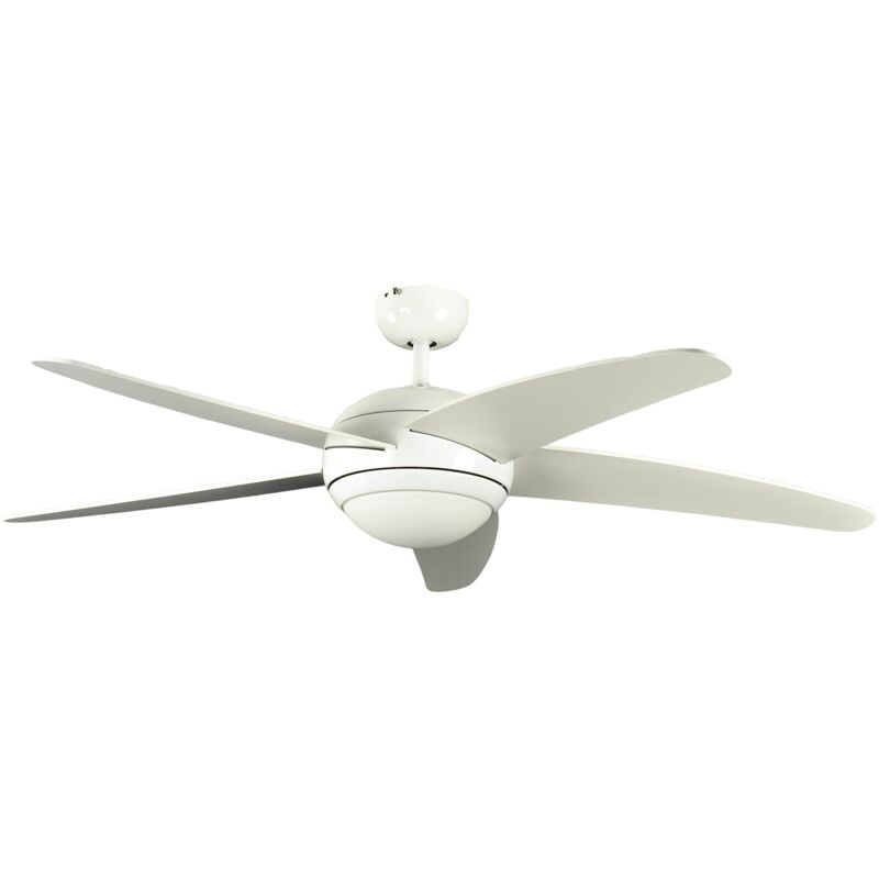 foto del prodotto pepeo melton ventilatore da soffitto 1341201033 con telecomando incluso, rivestimento di color bianco, pale bianco, 132 cm
