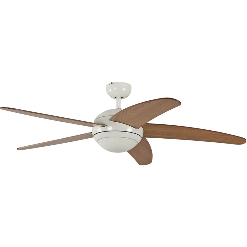 foto del prodotto pepeo melton ventilatore da soffitto 1341201033v2 con telecomando incluso, rivestimento di color bianco, pale miele acero, 132 cm