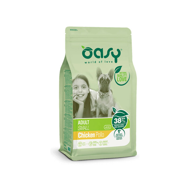 foto del prodotto per cane adult small con pollo da 1 kg oasy