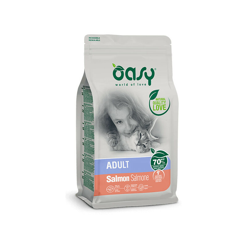 foto del prodotto per gatto adult con salmone da 300 gr oasy