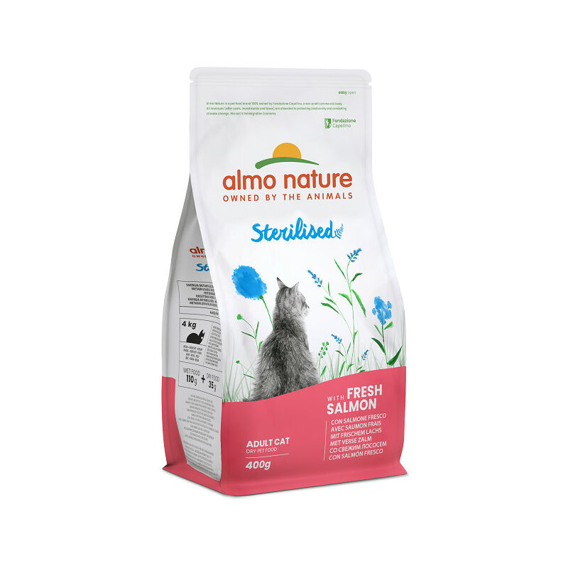 foto del prodotto per gatto adult sterilised con salmone e riso da 400 almo nature