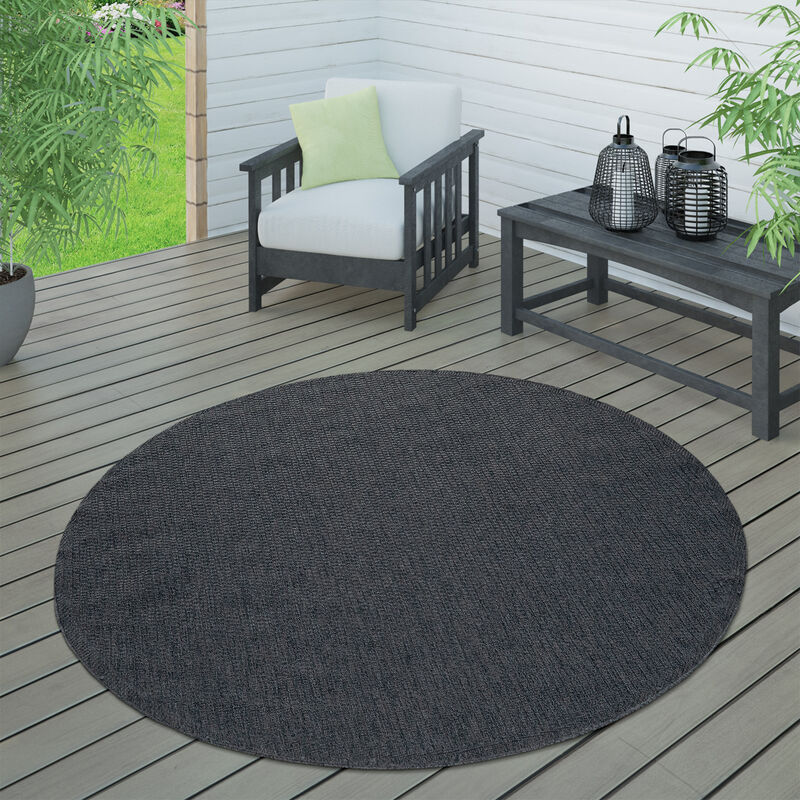 foto del prodotto per interni e esterni, per terrazza e balcone, anti intemperie, tinta unita 160 cm tondo, navy blu paco home