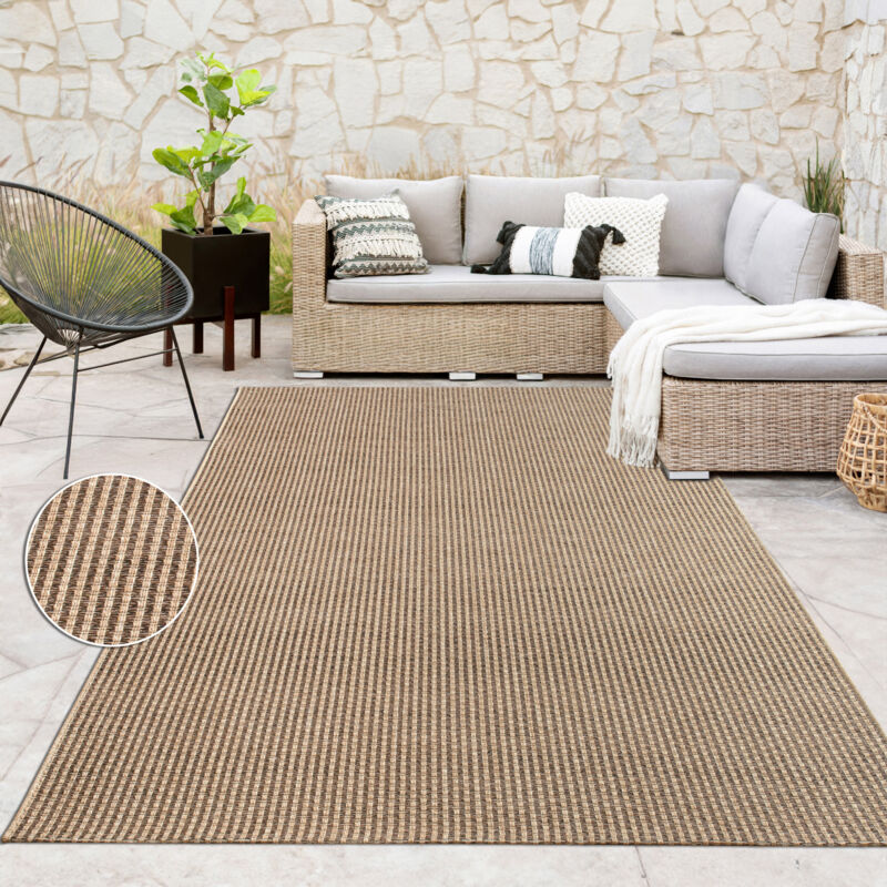 foto del prodotto per interni ed esterni, per terrazza e balcone, anti intemperie, tinta unita 120x170 cm, beige 4 paco home