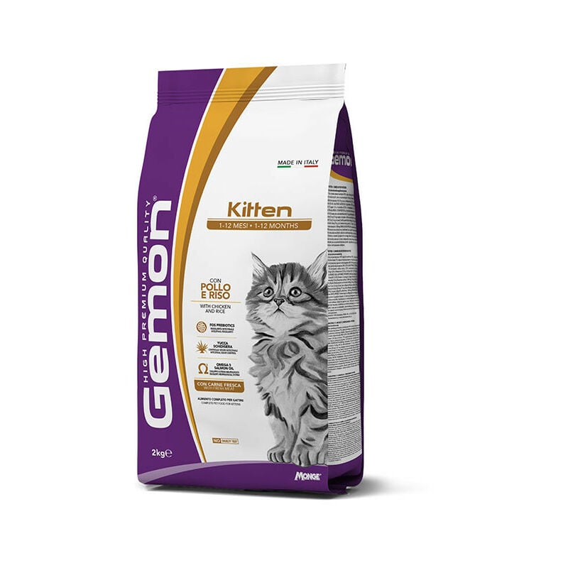 foto del prodotto per kitten con pollo e riso da 2 kg gemon