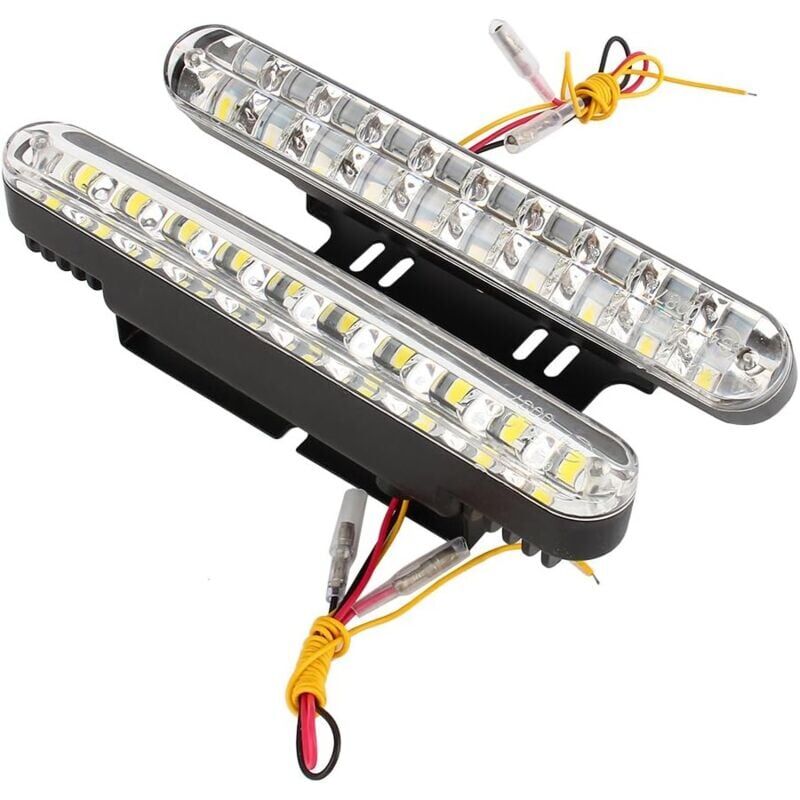 immagine 0 del prodotto per luci diurne a led per auto, per luci diurne a led, luci diurne a led, 2x30 led, 12 v, luci diurne a 12 v cc, drl, luci diurne di guida 