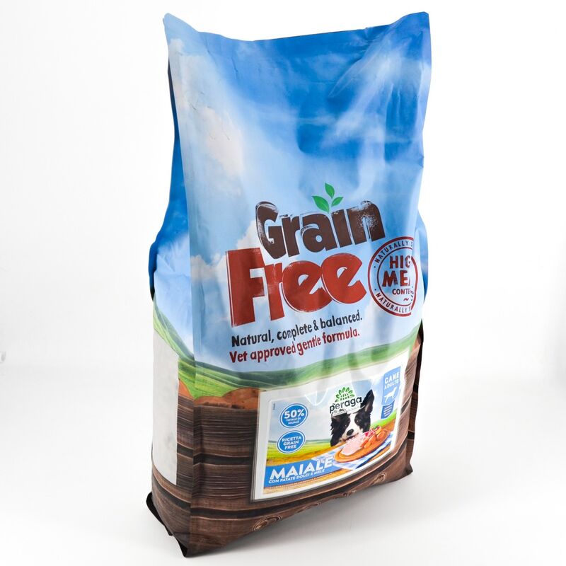 foto del prodotto peraga crocchette grain free per cane adulto 12kg maiale cibo per cani