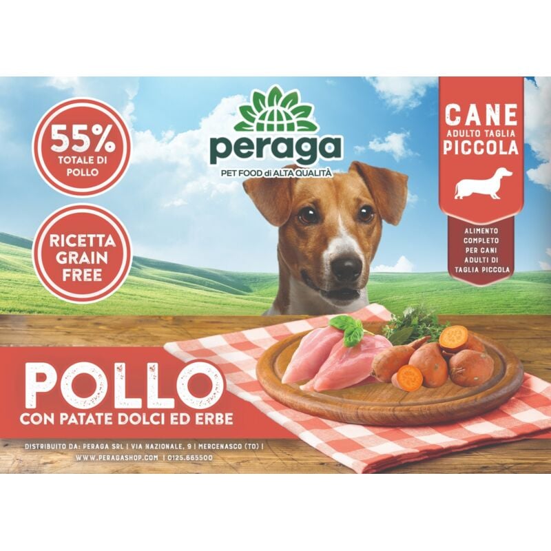 foto del prodotto peraga crocchette grain free per cane adulto taglia piccola 2kg pollo cibo per cani