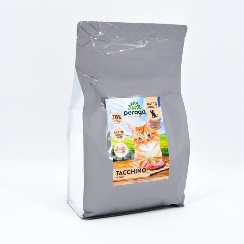foto del prodotto peraga crocchette per gatto adulto 1,5kg tacchino e pollo crocchette gatti