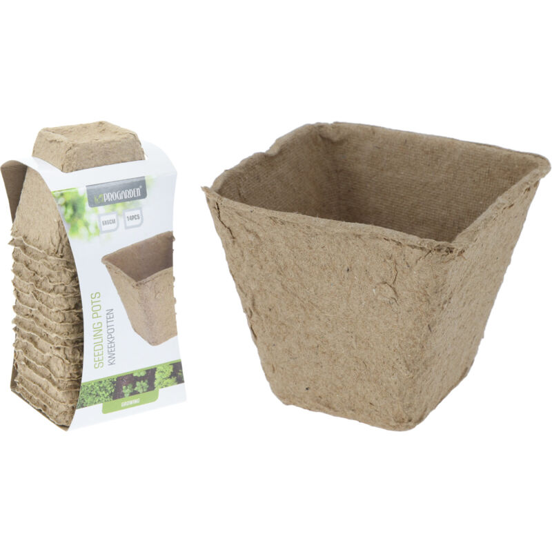 foto del prodotto peragashop 14 vasi biodegradabli quadrati ideali per semina 6x6cm