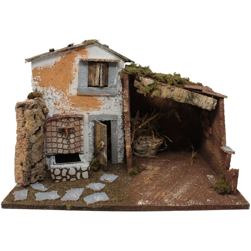 foto del prodotto peragashop capanna per presepe con fontana e luci 45x30 cm 11767