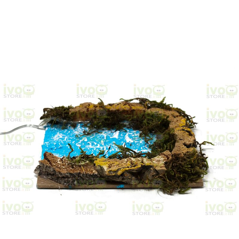 foto del prodotto peragashop fiume finto per presepe con luci a batteria parte finale 14x13 cm