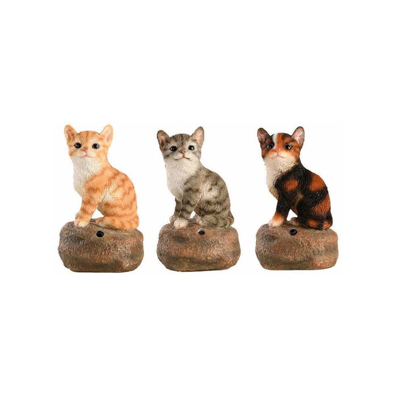 foto del prodotto peragashop gattino di benvenuto in resina con sensore di movimento assortito