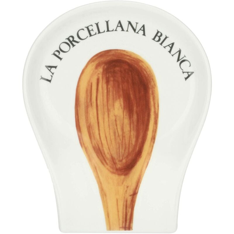 foto del prodotto peragashop la porcellana bianca, poggiamestolo in porcellana decorata, linea conserva, 17x14 cm