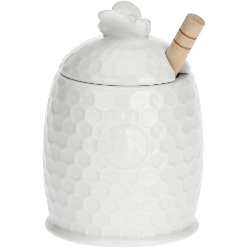foto del prodotto peragashop laporcellanabianca vasetto miele con servimiele aperegina