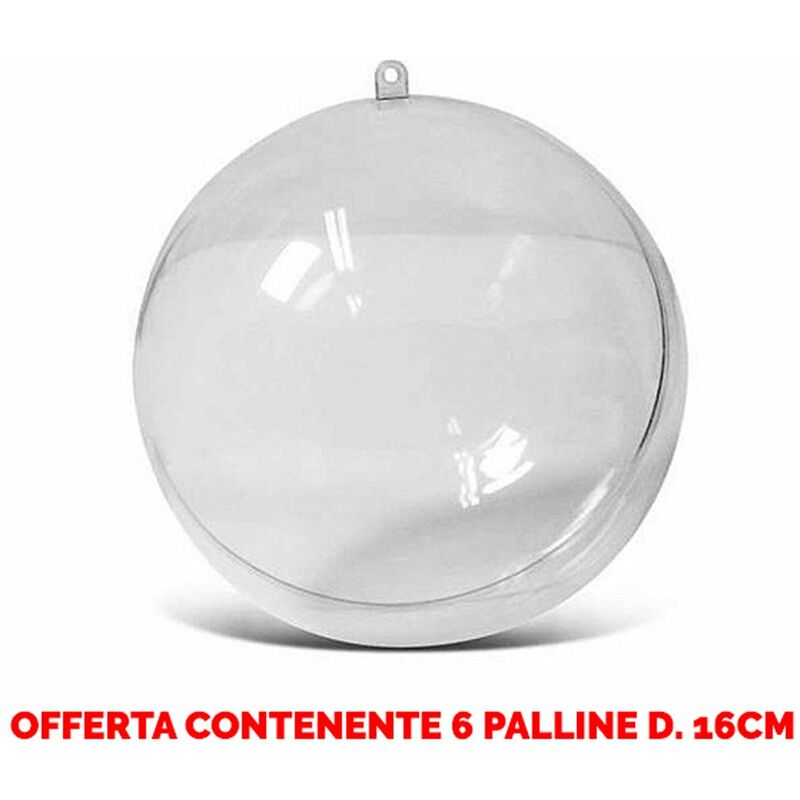 foto del prodotto peragashop offerta 6 palline in plexiglass divisibile 16cm addobbi decoro albero natale