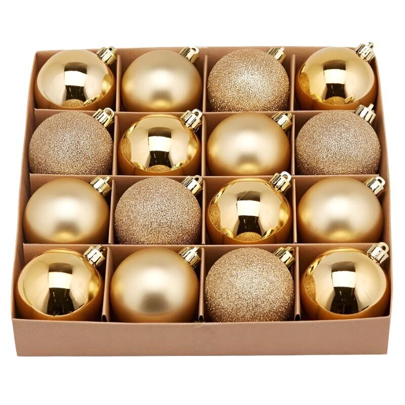 foto del prodotto peragashop palline per albero di natale colore oro tinta unita in pvc decorazione natalizia 9 palline da 8 cm
