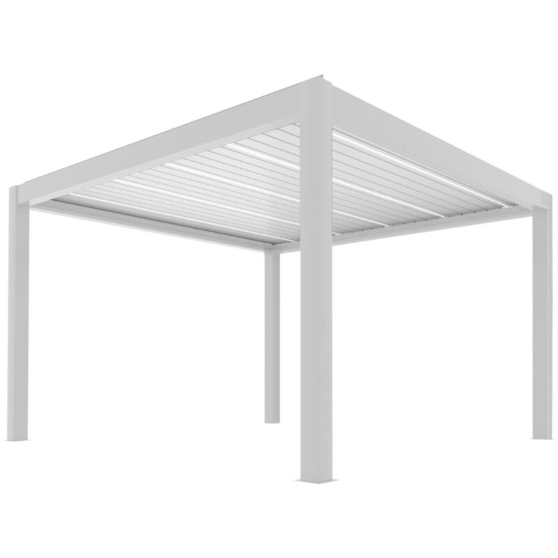 foto del prodotto peragashop pergola bioclimatica summer bianca 4x4 autoportante motorizzata led