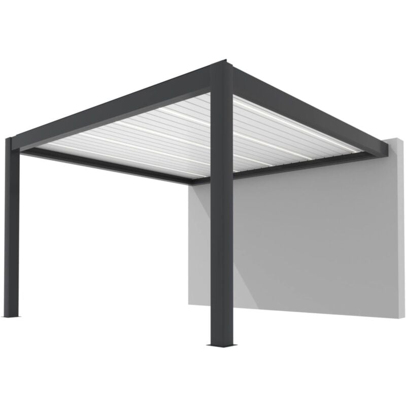 foto del prodotto peragashop pergola bioclimatica summer grigia 4x4 addossata motorizzata led