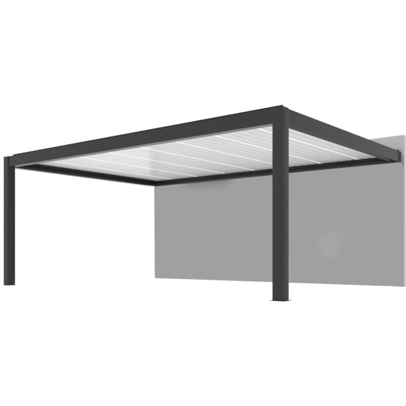 foto del prodotto peragashop pergola bioclimatica summer grigia 5x3,5 addossata motorizzata led