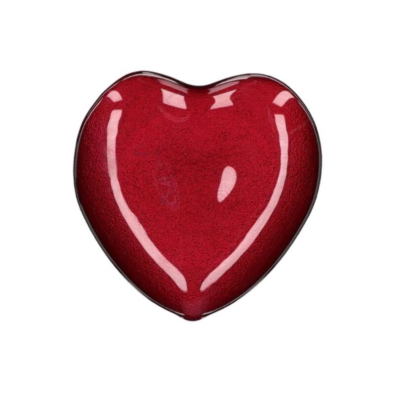 foto del prodotto peragashop piattino cuore rosso in vetro