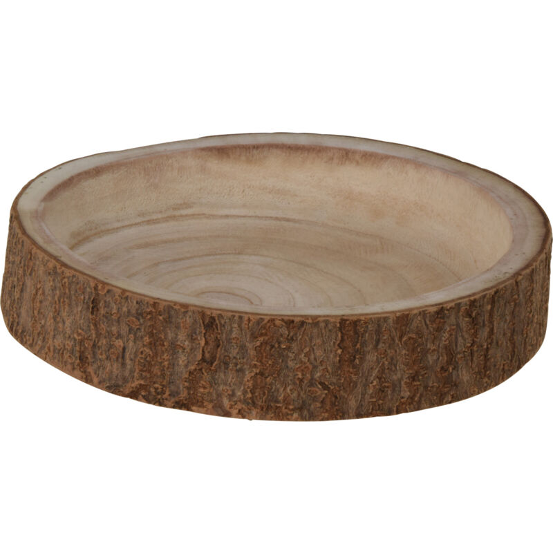 foto del prodotto peragashop piatto di legno con corteccia, 25cm, natale, tavola natalizia