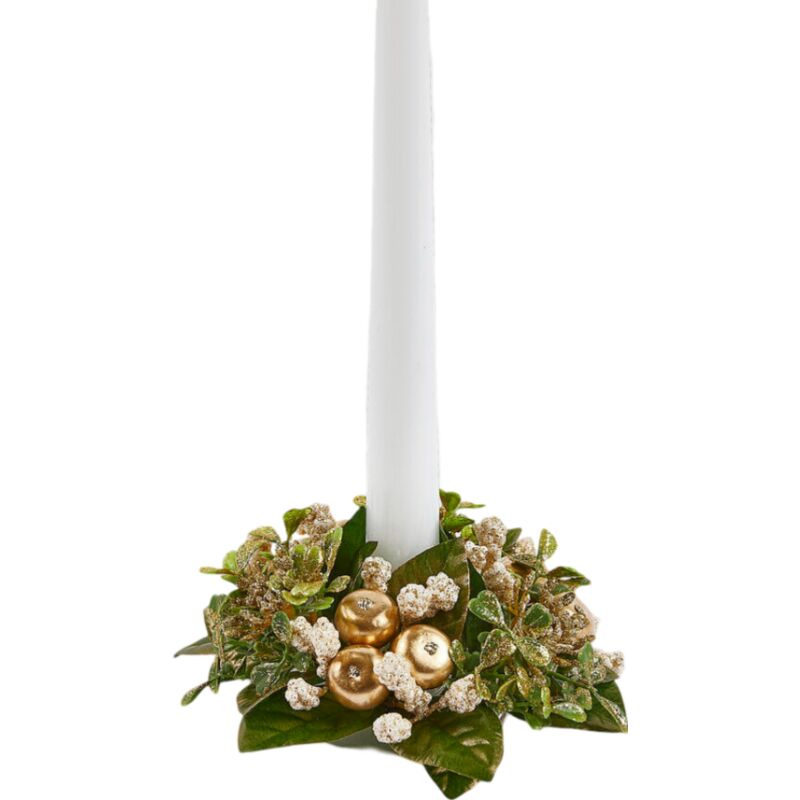 foto del prodotto peragashop porta candela colore oro per tavolo di natale decorazione natalizia diametro 10 cm