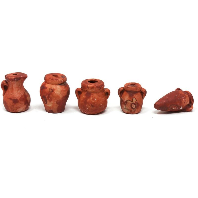 foto del prodotto peragashop set da 5 anfore in terracotta per presepe 10125