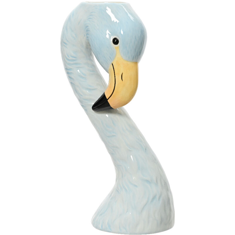 foto del prodotto peragashop vaso a forma di fenicottero 13x8,5x25,5h cm azzurro