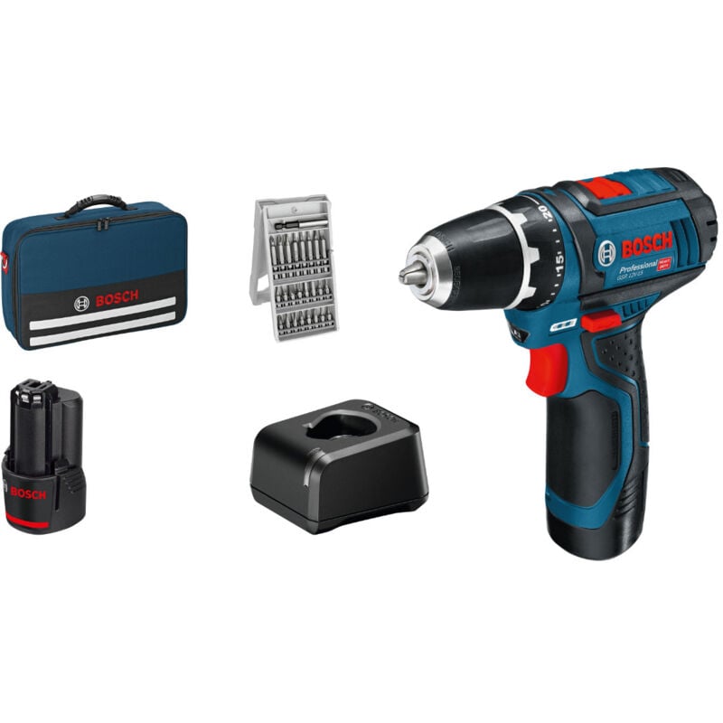 foto del prodotto perceuse visseuse 12v bosch gsr 12v 15 2 batteries li ion 2ah chargeur coffret l boxx 060186810h