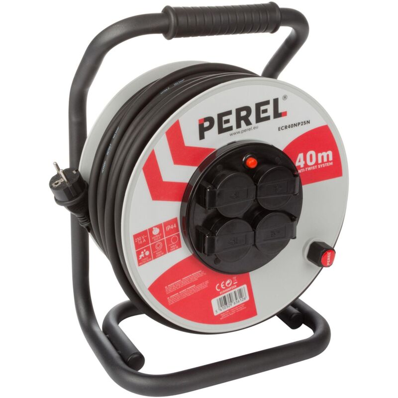 foto del prodotto perel avvolgicavo professionale in neoprene 40 m 3g2,5 4 prese presa francese