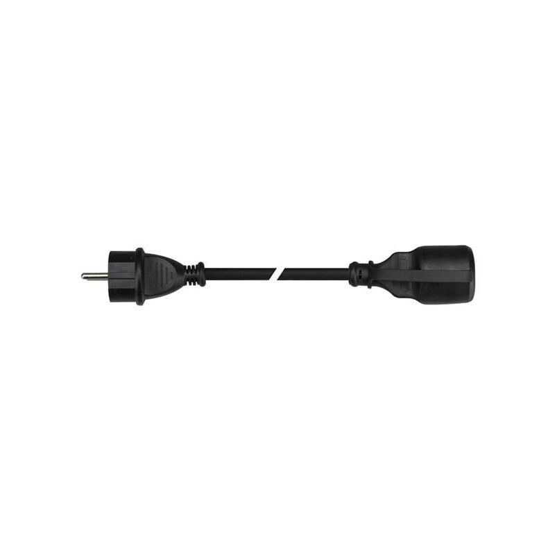foto del prodotto perel cavo prolunga in gomma 5 m nero 3g1,5 presa francese