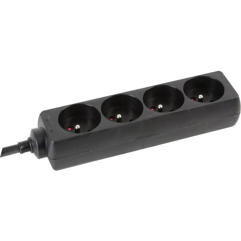 foto del prodotto perel eb4stb25hq multipresa 4 vie nero 1 pz.