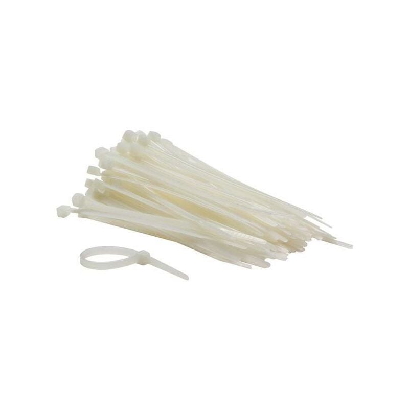 foto del prodotto perel set fascette in nylon 4,6 x 120 mm bianco 100 pz 