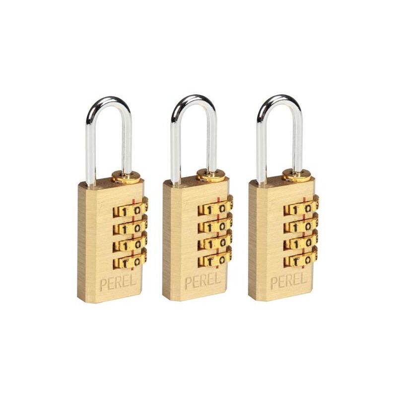 foto del prodotto perel set lucchetti combinati 3 x 20 mm