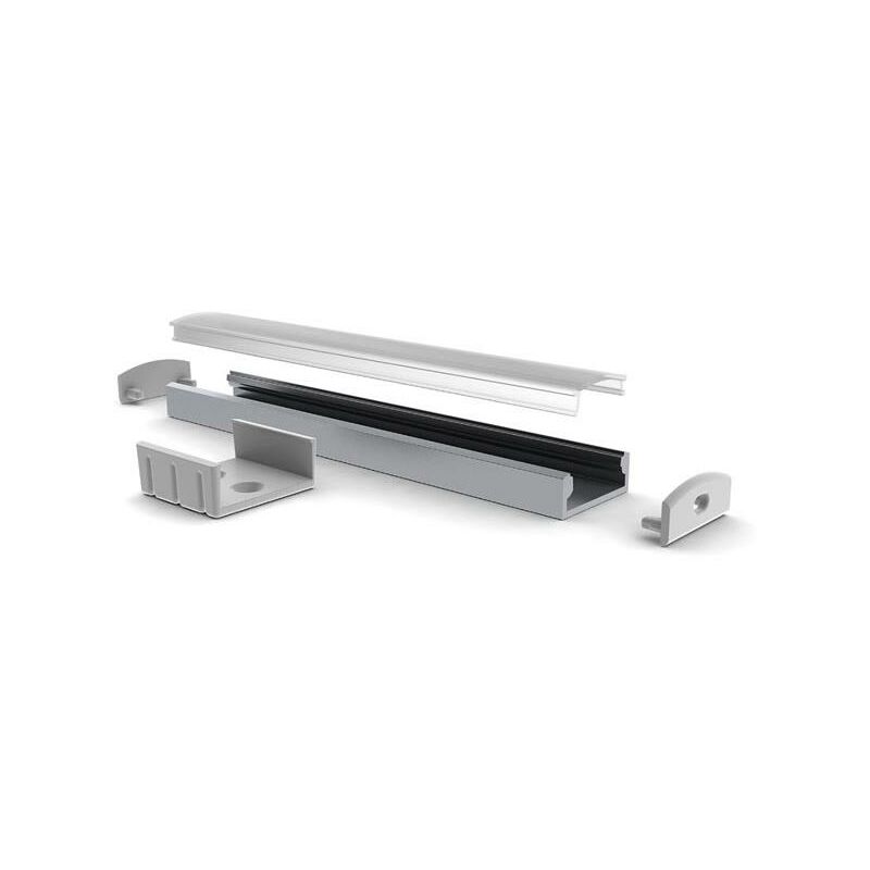 foto del prodotto perel slimline wide 8 mm profilo led in alluminio anodizzato argento 2 m
