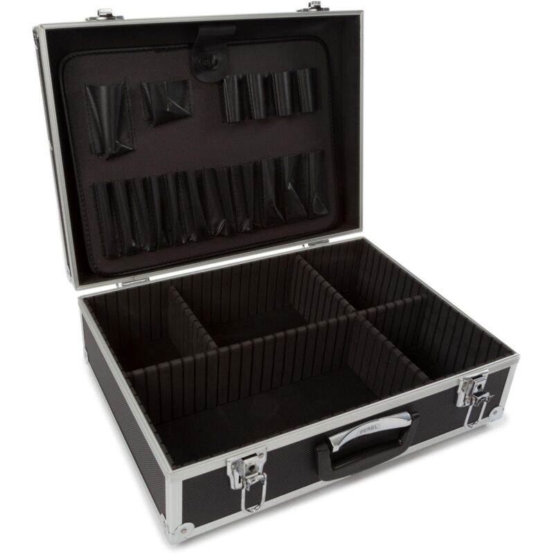 foto del prodotto perel valigia attrezzi con telaio in alluminio 455 x 330 x 152 mm 22,8 l nera