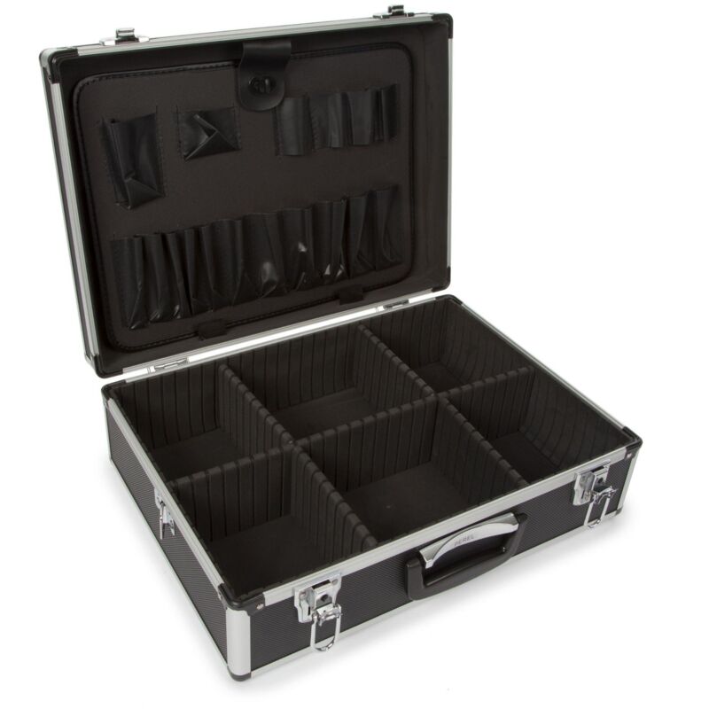 foto del prodotto perel valigia portautensili in alluminio 455 x 330 x 152 mm 22,8 l nera