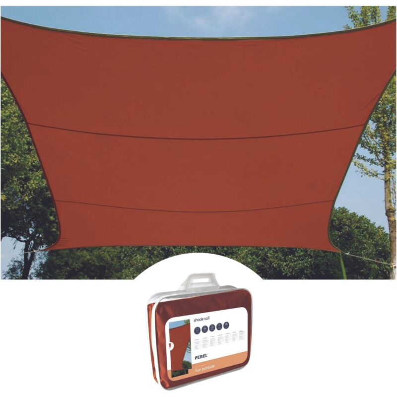 foto del prodotto perel vela ombra rettangolare 2 x 3 m colore terracotta