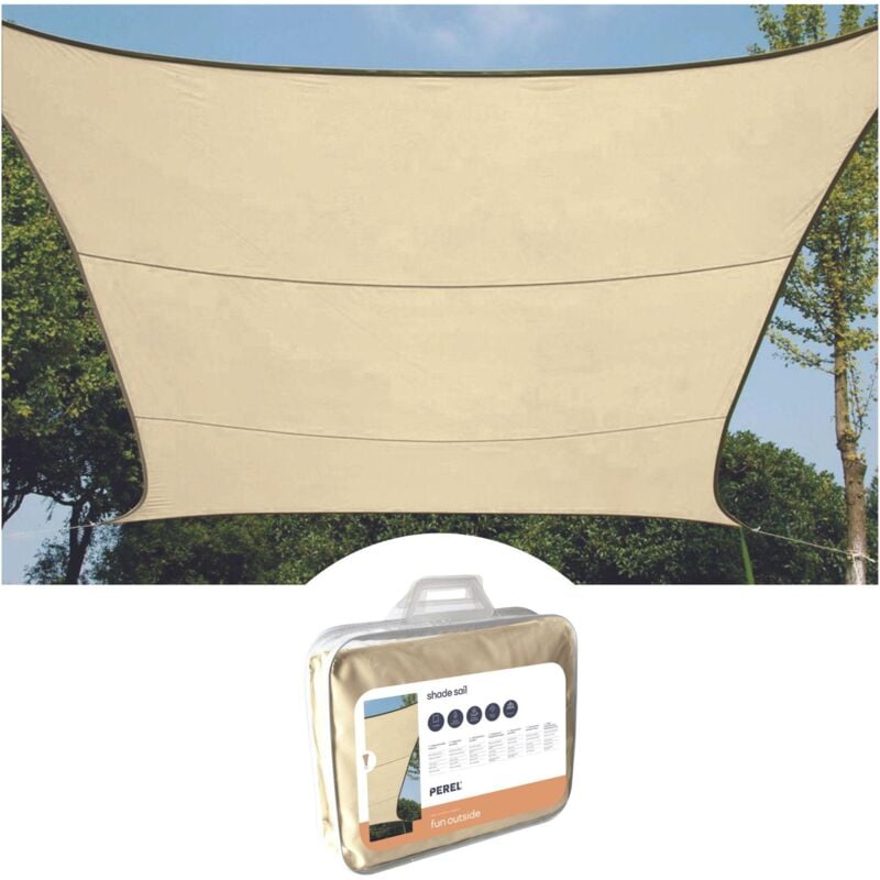 foto del prodotto perel vela ombreggiante permeabile quadrata 3,6 x 3,6 m colore champagne