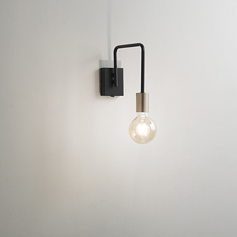 foto del prodotto perenz applique industrial minimal nordico vector metallo nero 1 luce e27